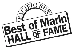 Pacific Sun Best of Marin Hall of Fame logo.
