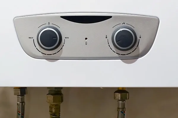 Close up of a boiler system.