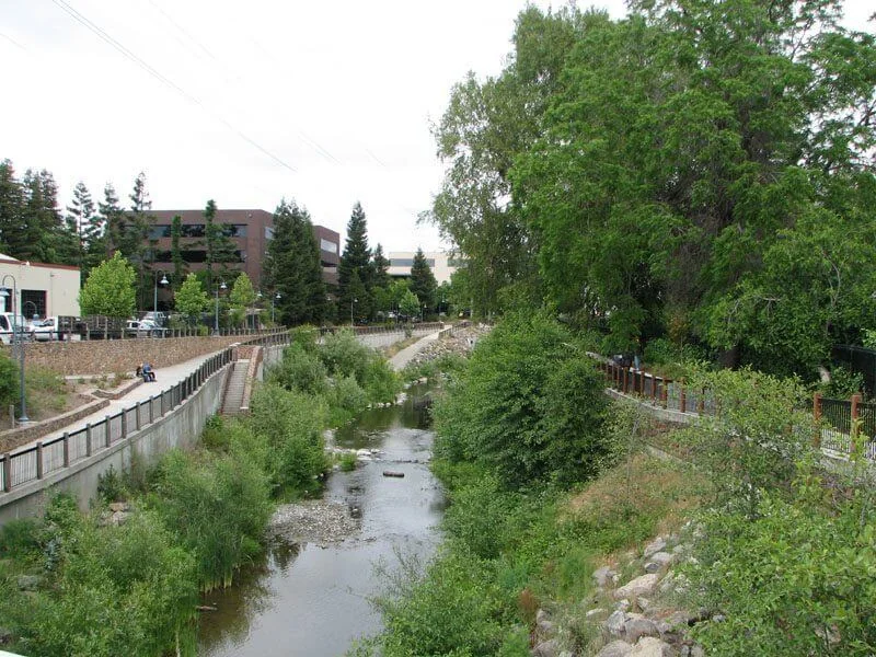 The Prince Memorial Greenway along Santa Rosa Creek in downtown Santa Rosa