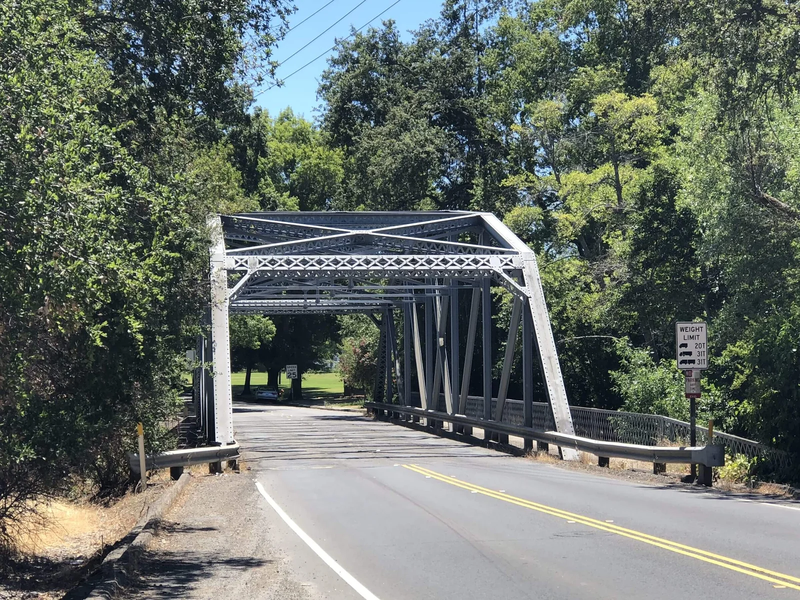 The steel truss bridge carrying Arnold Drive at Glen Ellen