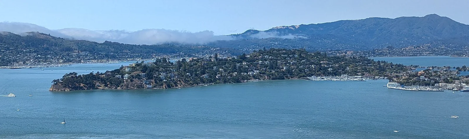 Belvedere Island seen from Angel Island across the bay