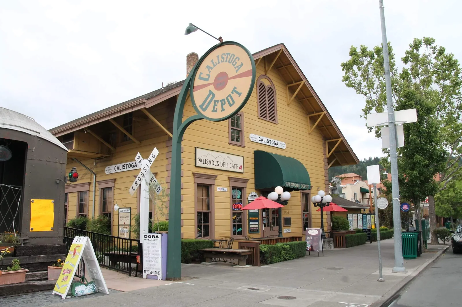 The old Napa Valley Railroad depot on Lincoln Avenue in Calistoga