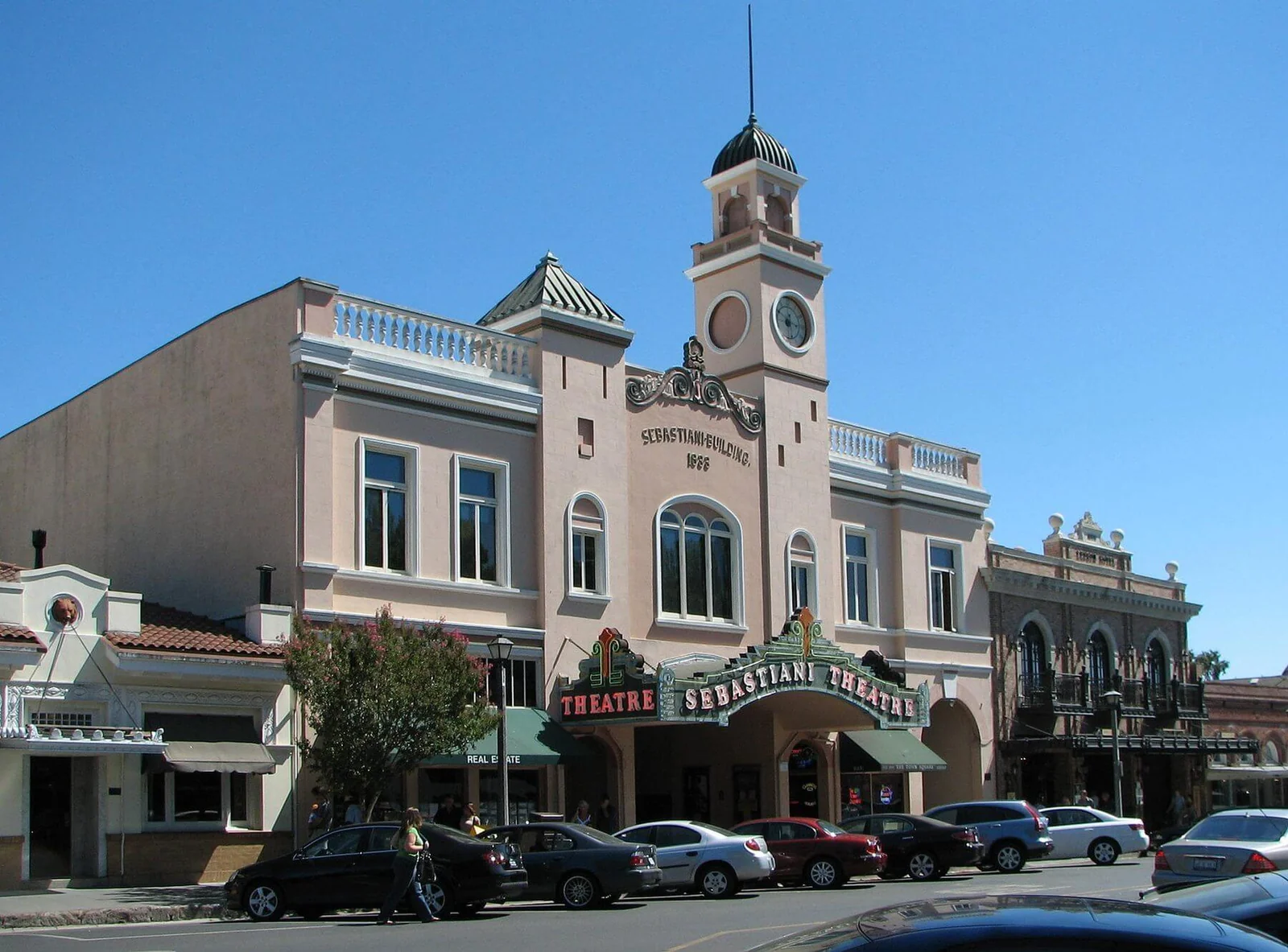 The Sebastiani Theatre, built in 1933, on Sonoma Plaza