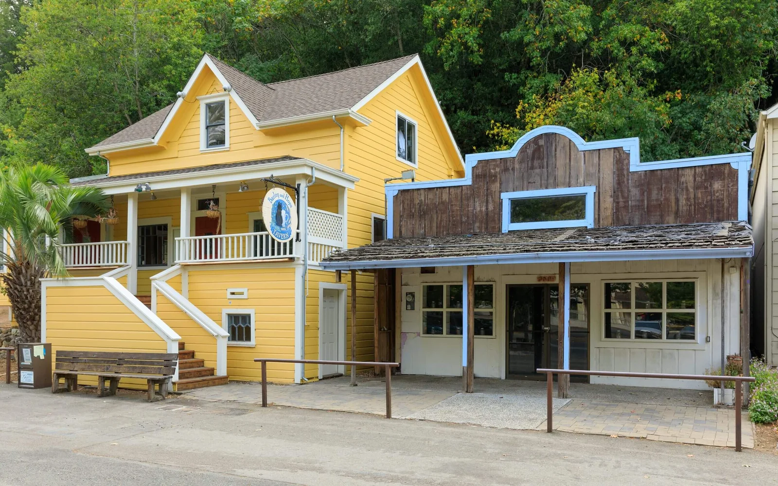 A timber building under the trees in Occidental