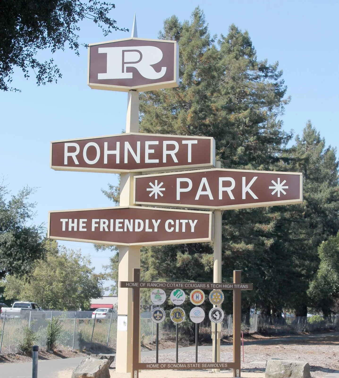 The Rohnert Park city sign near U.S. 101