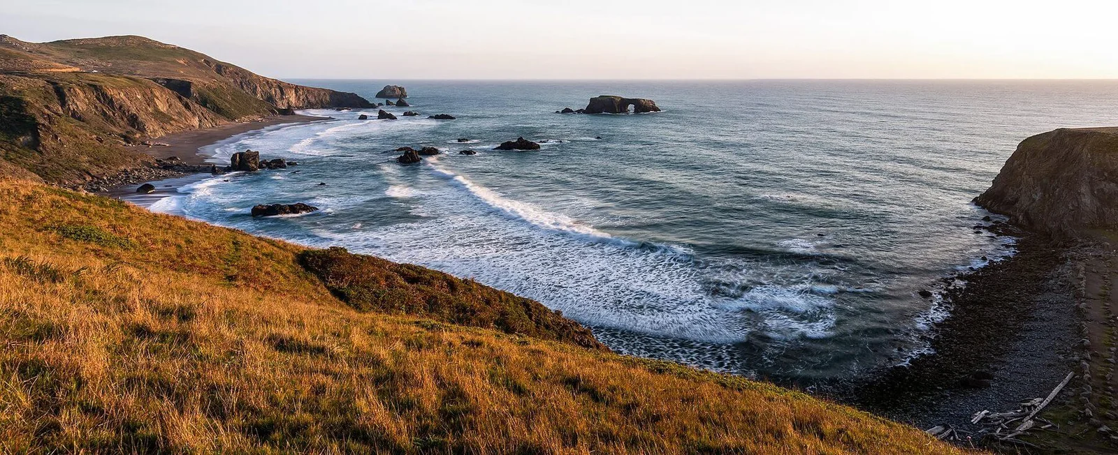 Arched Rock seen from Goat Rock Beach on the Sonoma Coast