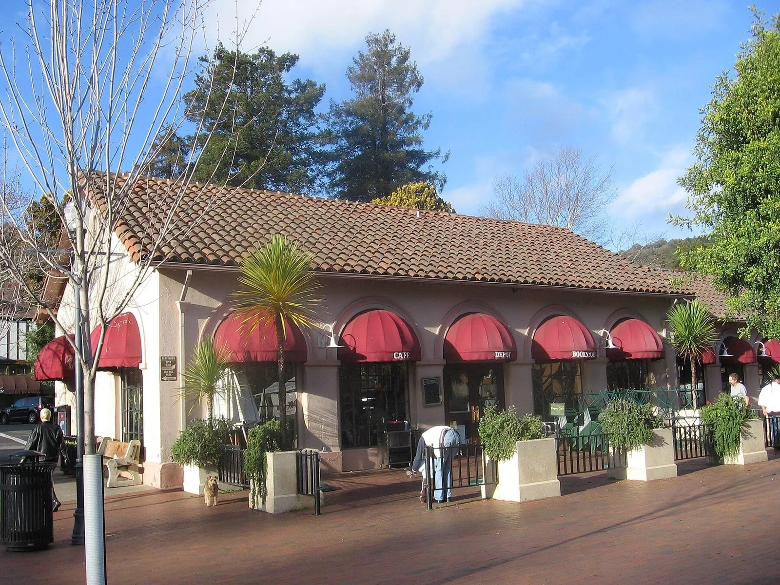 The old railroad depot in downtown Mill Valley, now a bookstore and cafe