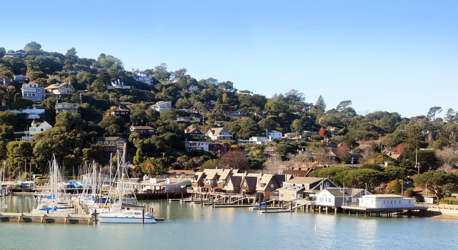 Belvedere around the San Francisco Yacht Club in Marin County