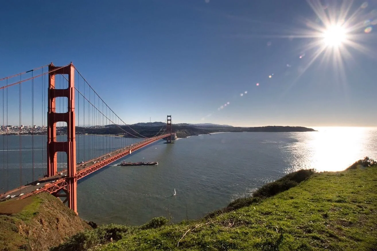 The Golden Gate Bridge seen from the Marin Headlands