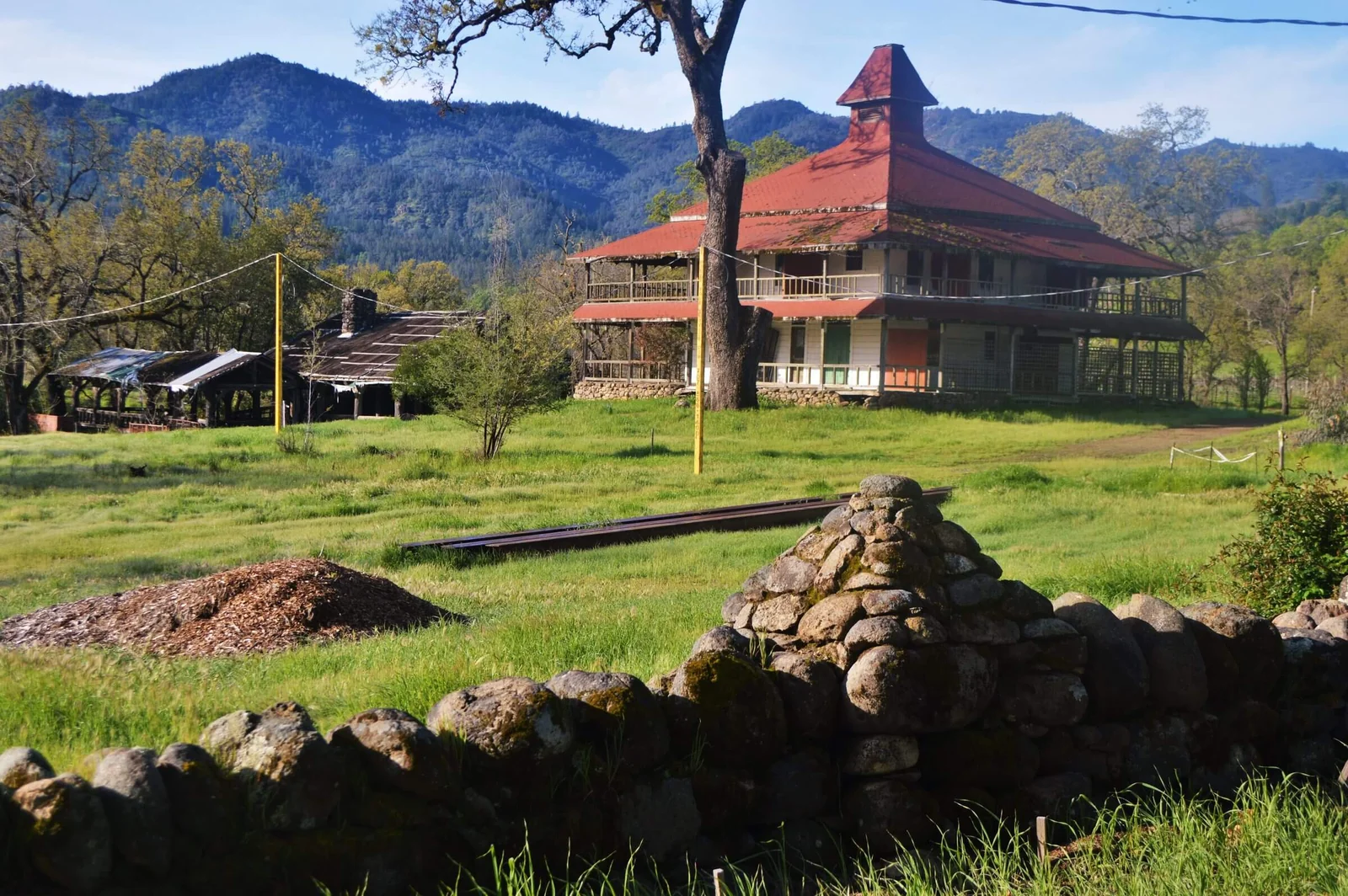 The Aetna Springs Resort buildings in Pope Valley, Napa County