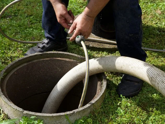 Septic tank pump-out at a rural property