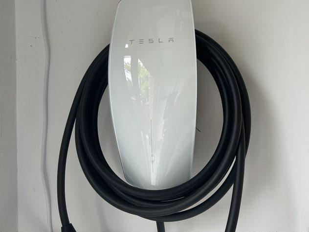 Wall-mounted EV charger installed at a North Bay home